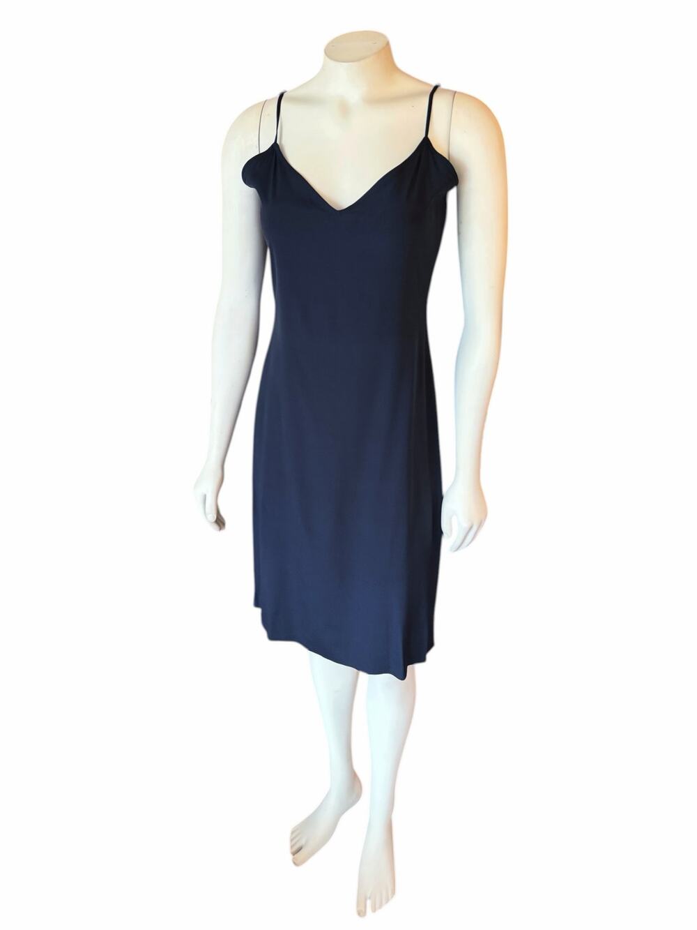 Diane von Furstenberg Black Slip Midi Dress Minimal size 6